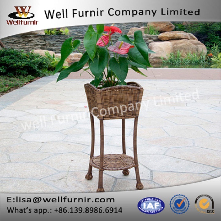 Well Furnir Durable Long Lige Wicker Patio Furniture Planter (T-026)