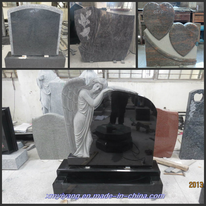 Black/Grey/Red/Blue/Green/Purple/White Granite/Marble/Memorial/Cemetery/Garden Monument with Angel Tombstone (European/American/Chinese/Japanese/Russian Stytle)