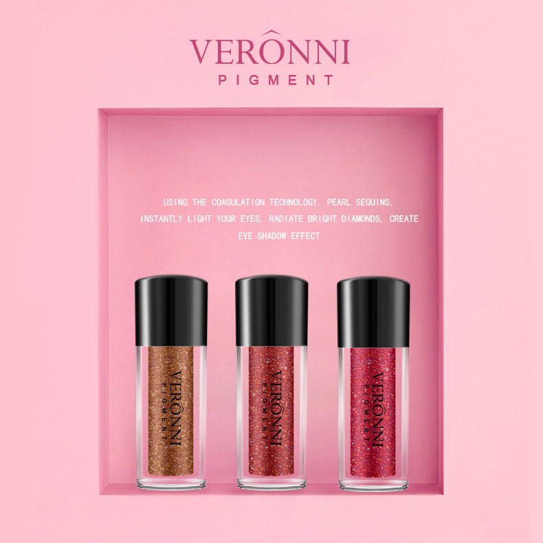 in Stock Shimmer Pigment Veronni Eye Cosmetic 12colors Waterproof Loose Glitter Eyeshadow Powder