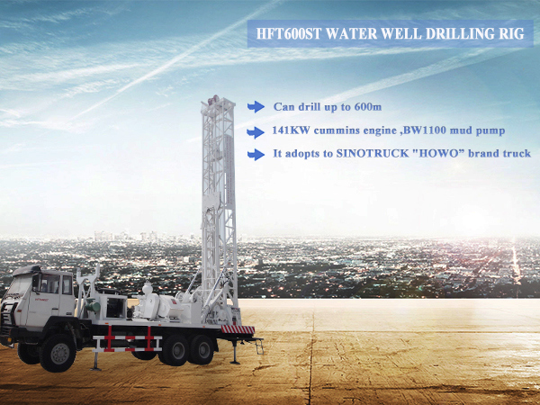 Hft600st Truck Mounted Large Torque Water Well Drilling Rig