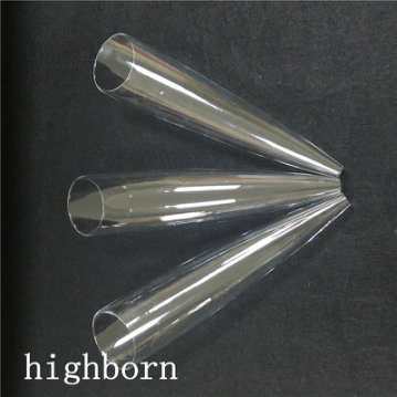 Two Ends Open Clear Conical Shape Quartz Glass Tubing