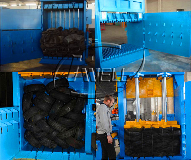 Heavy Duty Tire Baling Machine/Vertical Used Car Tyre Baler/Hydraulic Baler