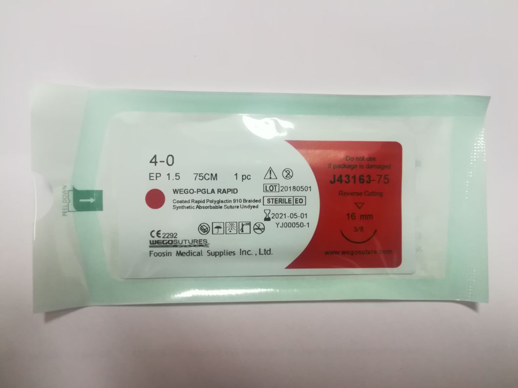 Pgla Rapid Sugical Suture Undyed or Violet Color
