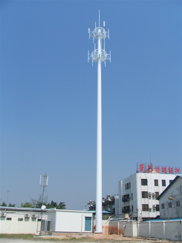 4G Cell Phone Telecom Bts Self Supporting Single Pole Tower