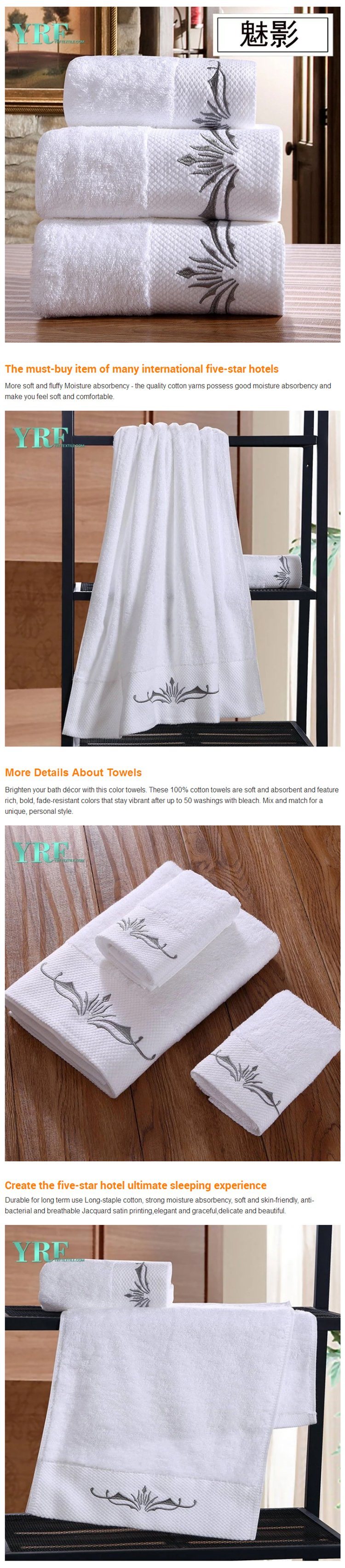 Thin White Cotton Bath Towels Luxury Gift Set Dobby Towel