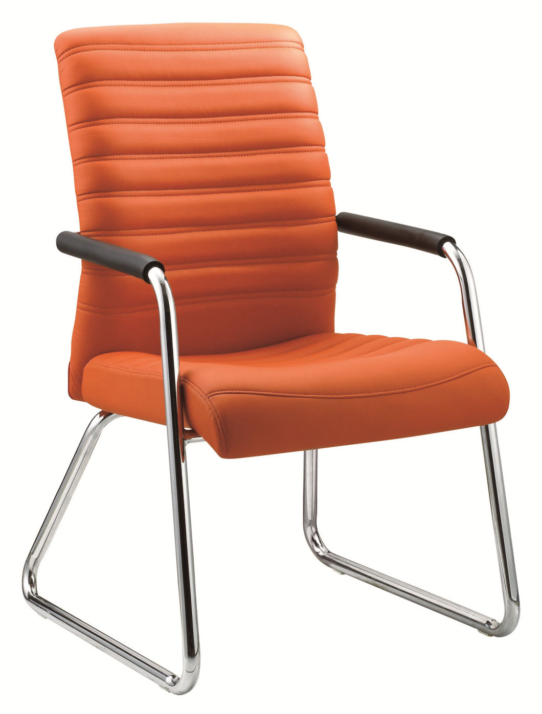 PU Synthetic Leather Manager Metal Meeting Staff Visitor Chair with Arms