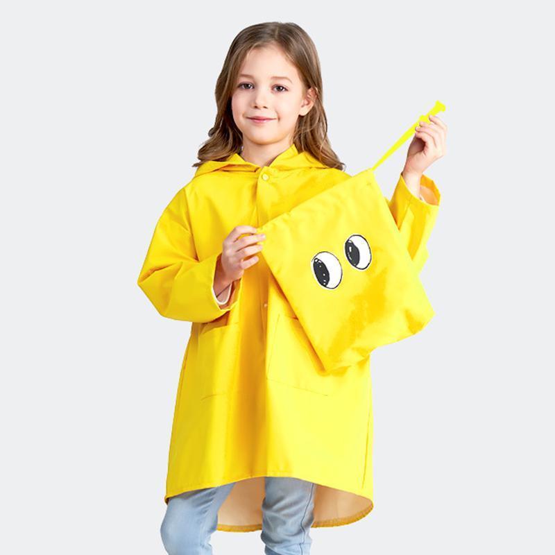 Cute Small Dinosaur Waterproof Polyester Rain Coat Boy and Girls Windproof Poncho Kindergarten Student's Raincoat