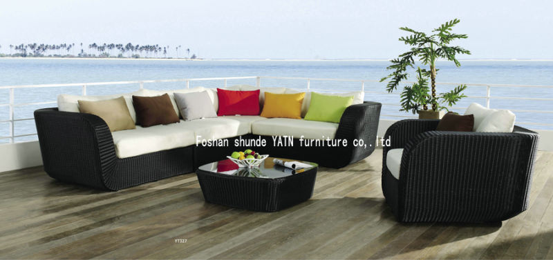 New Style Top Quality Synthetic Rattan Outdoor Garden Furniture Sofa by Cornor Set (YT327)