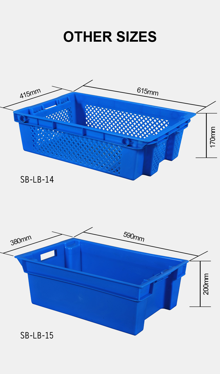 Highbright Stackable and Nestable Vented Plastic Crate for Fruit