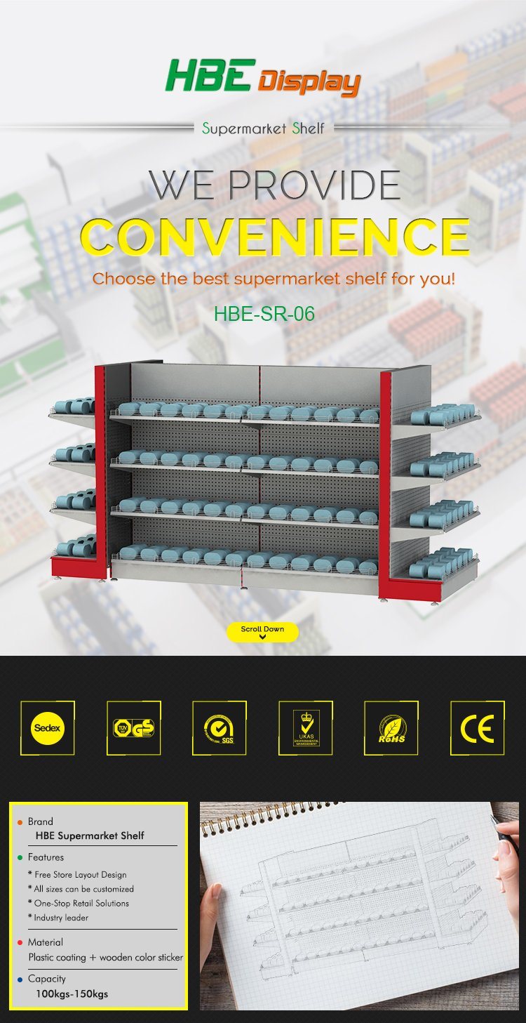 Supermarket Equipment Metal Supermarekt Shop Shelf