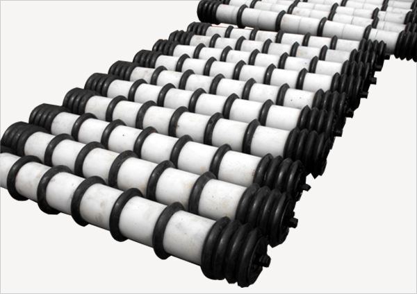 Self-Cleaning Conveyor Idler Rubber Roller for Bulk Material Conveyor