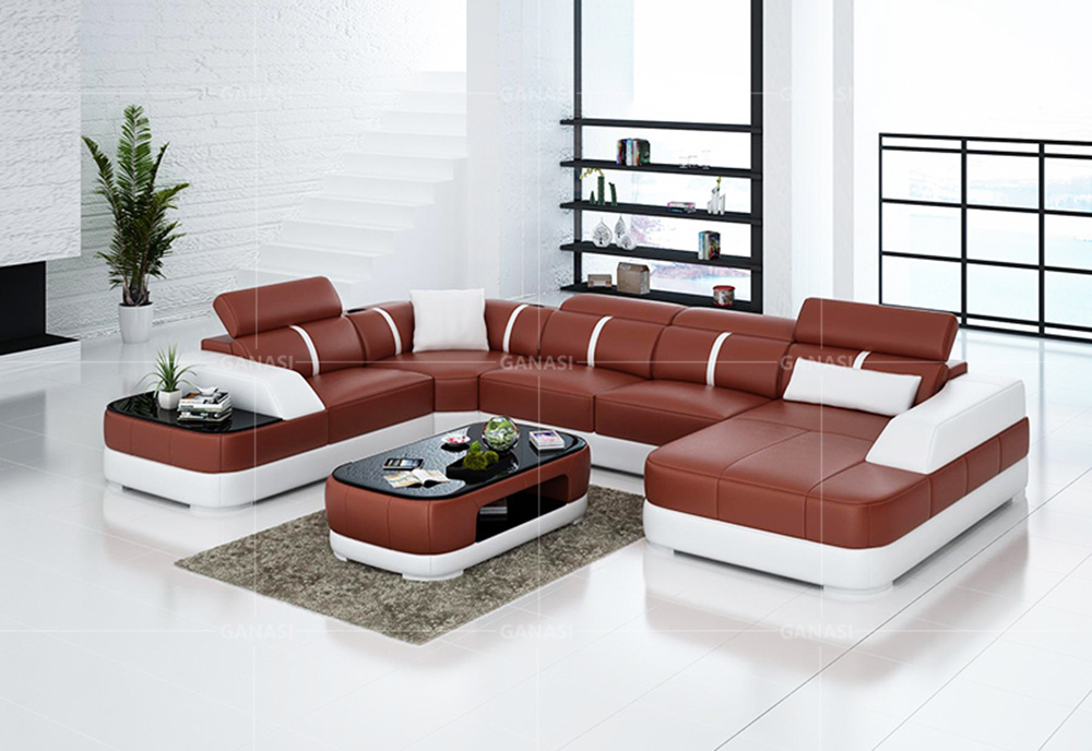 European Leather Living Room Sofa Couch From China