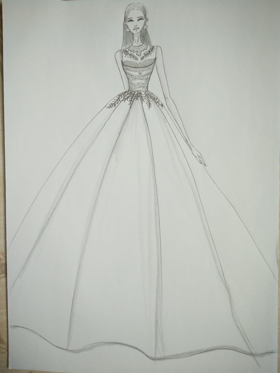 Strapless Applique Lace Prom Wedding Dress
