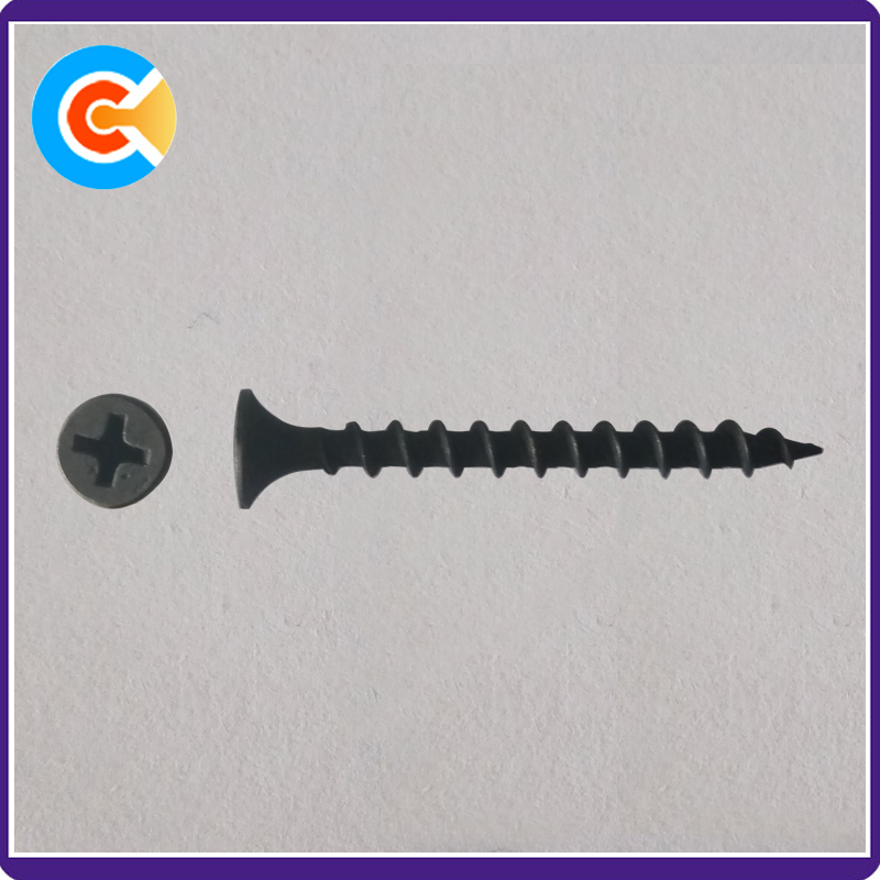 Black Carbon Steel M4 Bugle Head Phillips Chipboard Screw