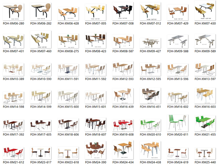 Chinese Wood Unique Stainless Steel Restaurant Dining Tables and Chairs (FOH-BC37)