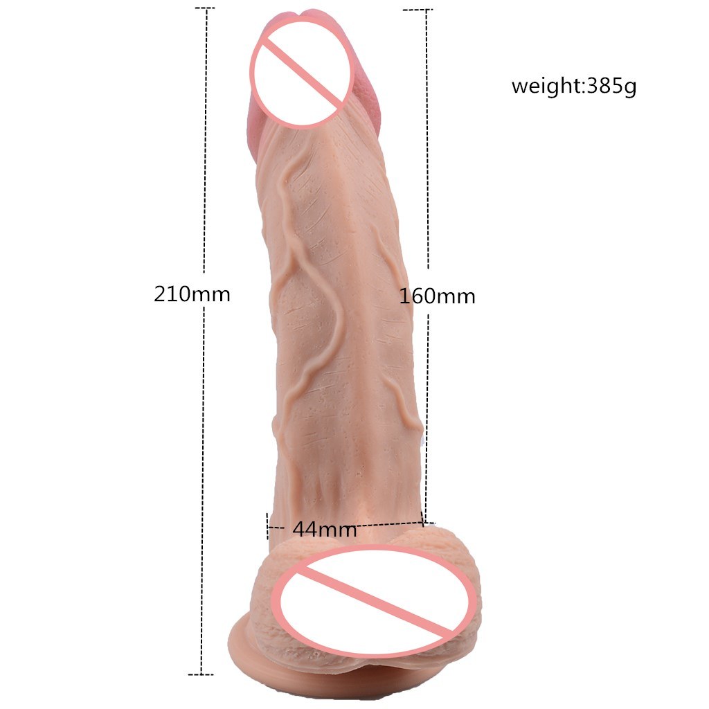 Dildo with Stretchable Skin Realistic Fake Penis with Testis Suction Cup Sex Toy for Women