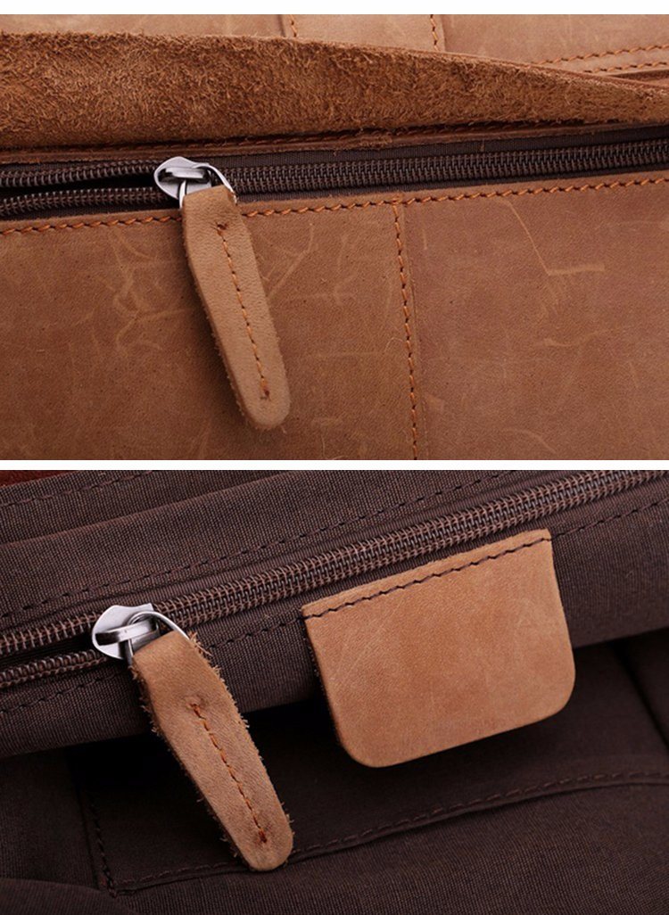 Factory Price Small Size Tan Crazy Horse Leather Crossbody Bag Messenger