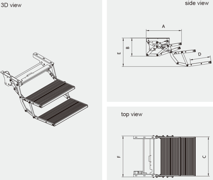 CE Automatic Folding Steps with Single Step and 2 Steps