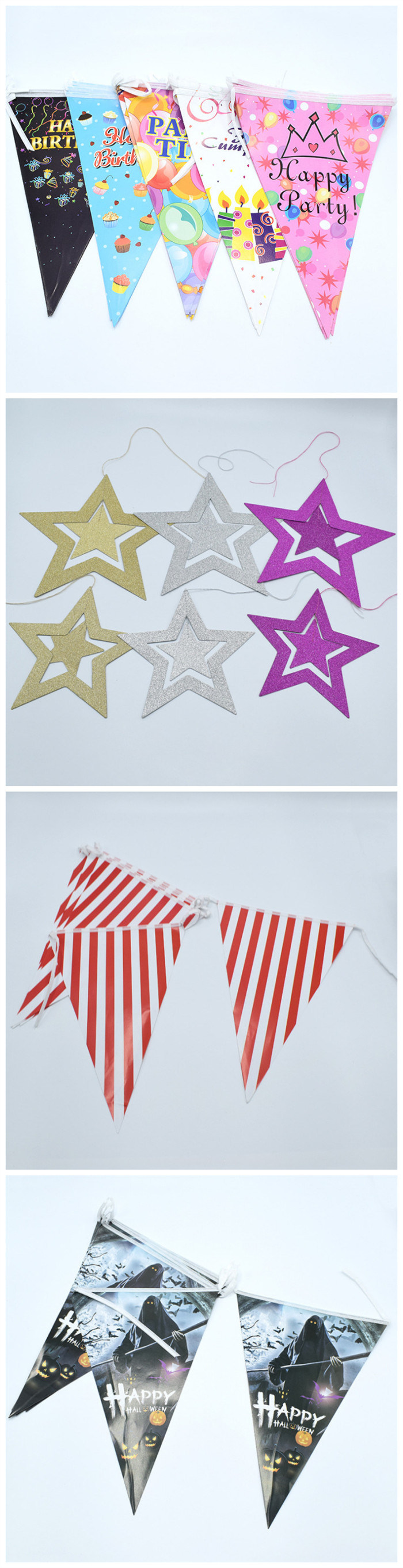 Festival Decoration Triangle Shape Bunting String Flag