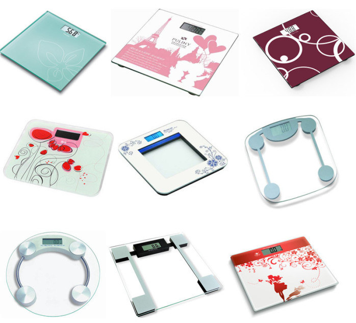 OEM Silk Printing Bathroom Electronic Baby Body Fat Weighing Scale Tempered Glass Panel