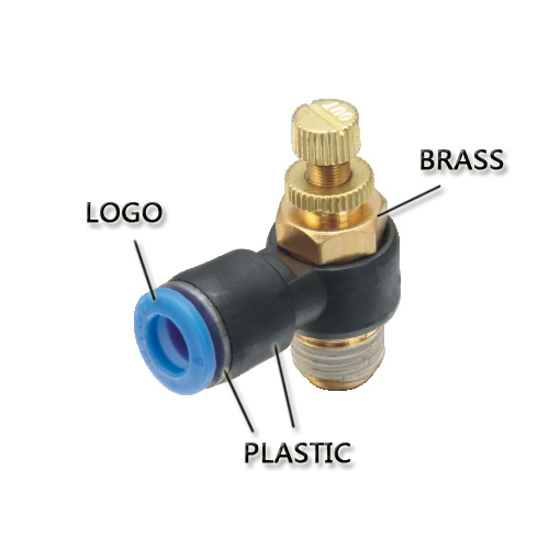 Pneumatic Fitting Components with Blue Button (SC/NSE 8-02)