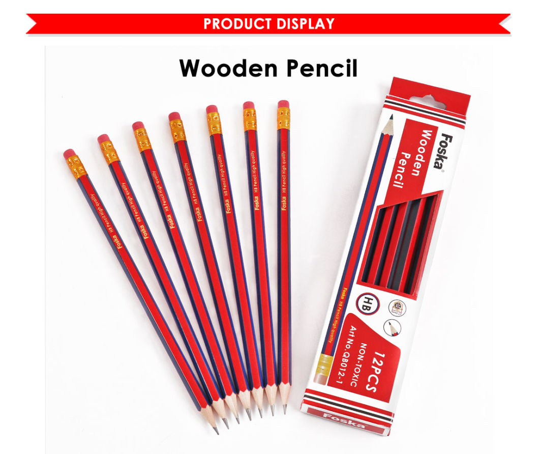 7'' Good Quality Wooden Hb Pencil with Eraser