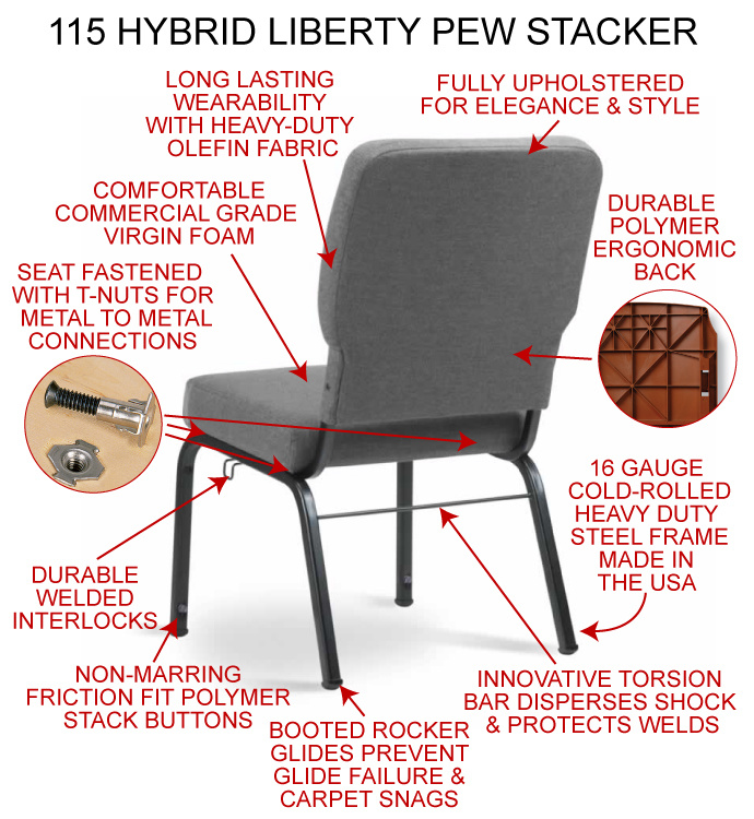 Wholesale Fabric Metal Church Chair Auditorium Chair with Arm