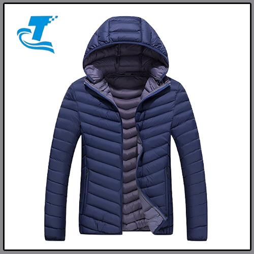 Men's Lightweight Quilted Puffer Jacket Winter Down with Hood Outerwear