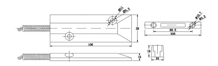 Wired Rolling Door Magnetic Switch with Ce (SC-61L)