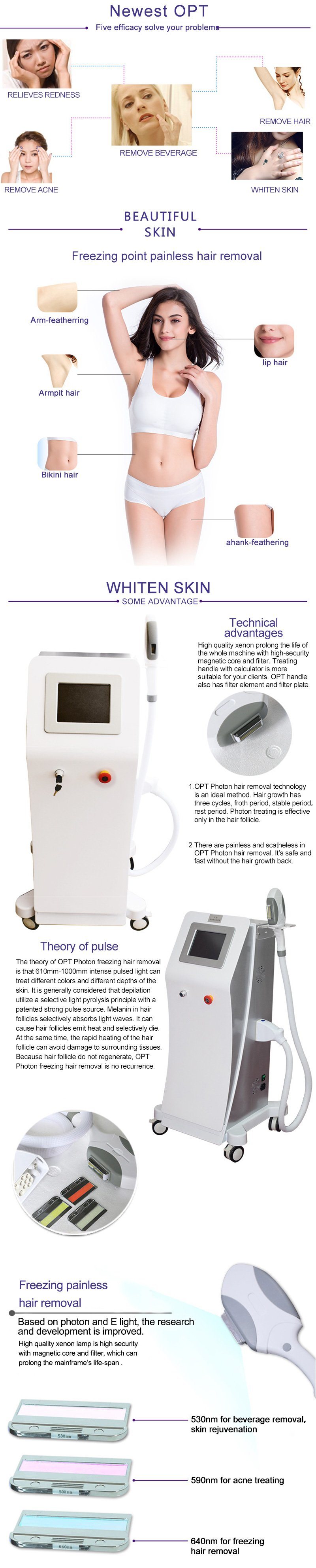 Most Popular Item Freezing Point Fast Hair Removal Painless Treatment IPL Shr Opt