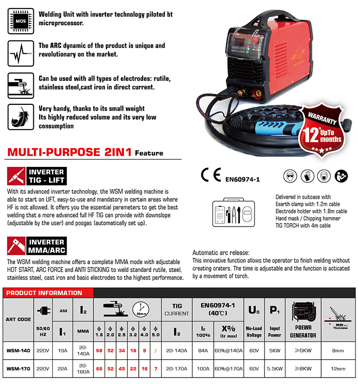 Mosfet 2in1 200A Hf TIG Weldr MMA Arc Welding Machine