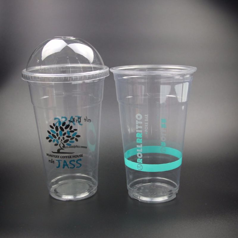 24oz Printed Disposable Plastic Smoothie Coffee Cup