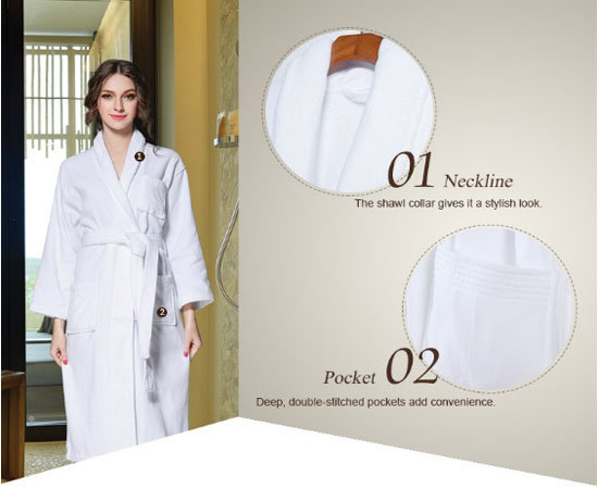 Cheap Promotional Cotton Terry Unisex Hotel/SPA Bathrobe (DPFT8012)