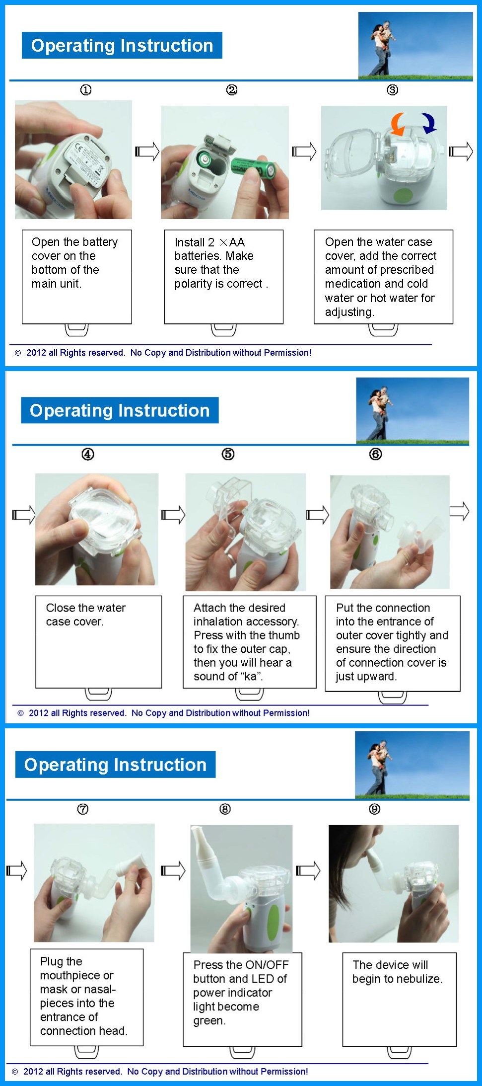 Mini Portable Inhalator Compressor Nebulizer with Low Noise