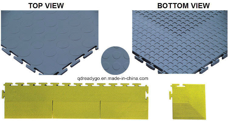PVC Floor, Coin Pattern/ Round Button/ Circular Studded Rubber Floor Mat Garage Floor Tiles Fpr Sale