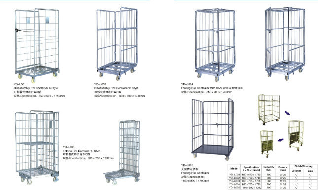 Supermarket Storage Cage Warehouse Big Folding Roll Container