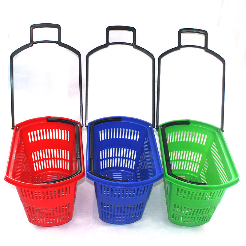 Wholesale Supermarket Colorful Plastic Shopping Basket