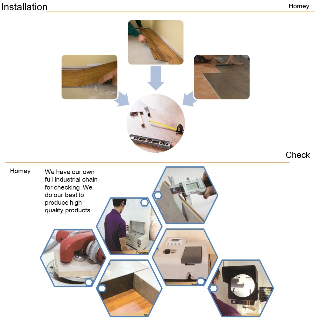 Building Material Spc Plastic Click PVC Flooring / Vinyl Plank Tile