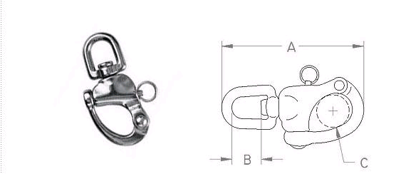 Rigging Hardware Round Head Stainless Steel Swivel Snap Shackle