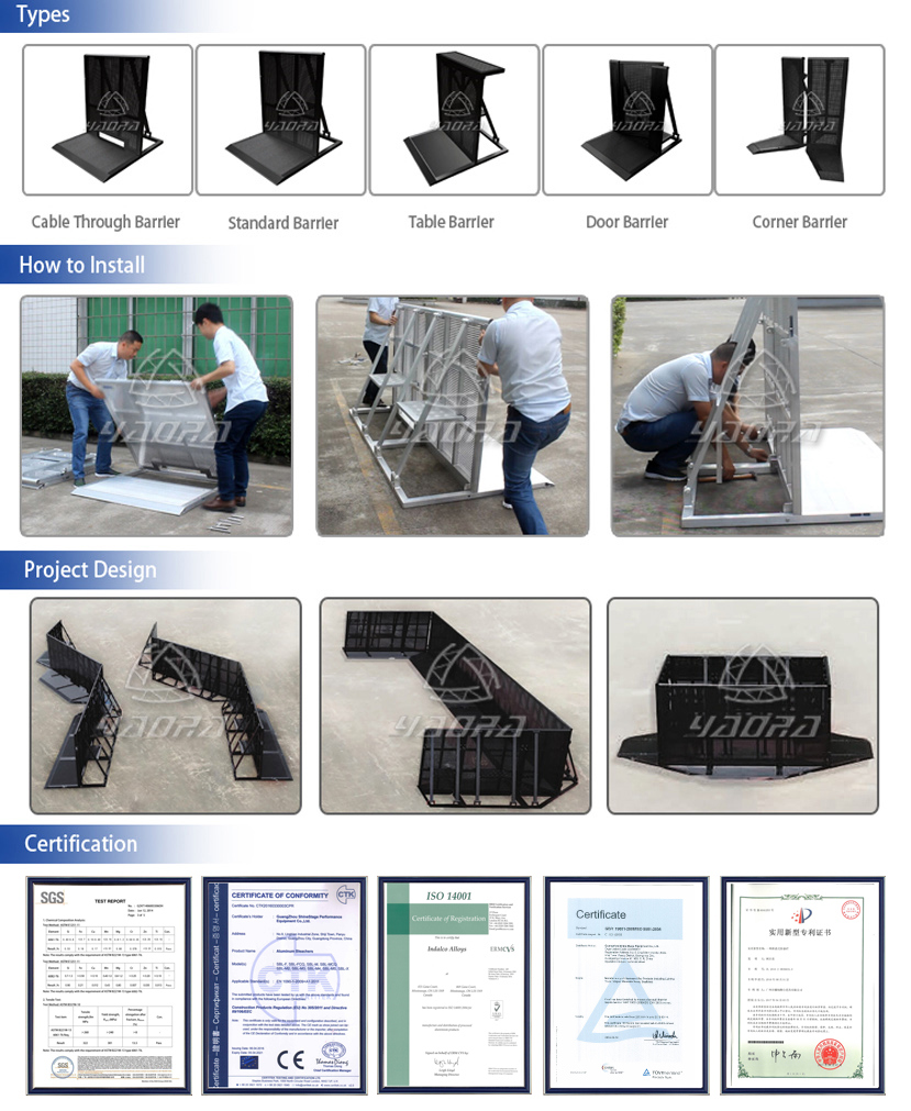 High Demand Easy Install Crowd Control Temporary Road Barriers