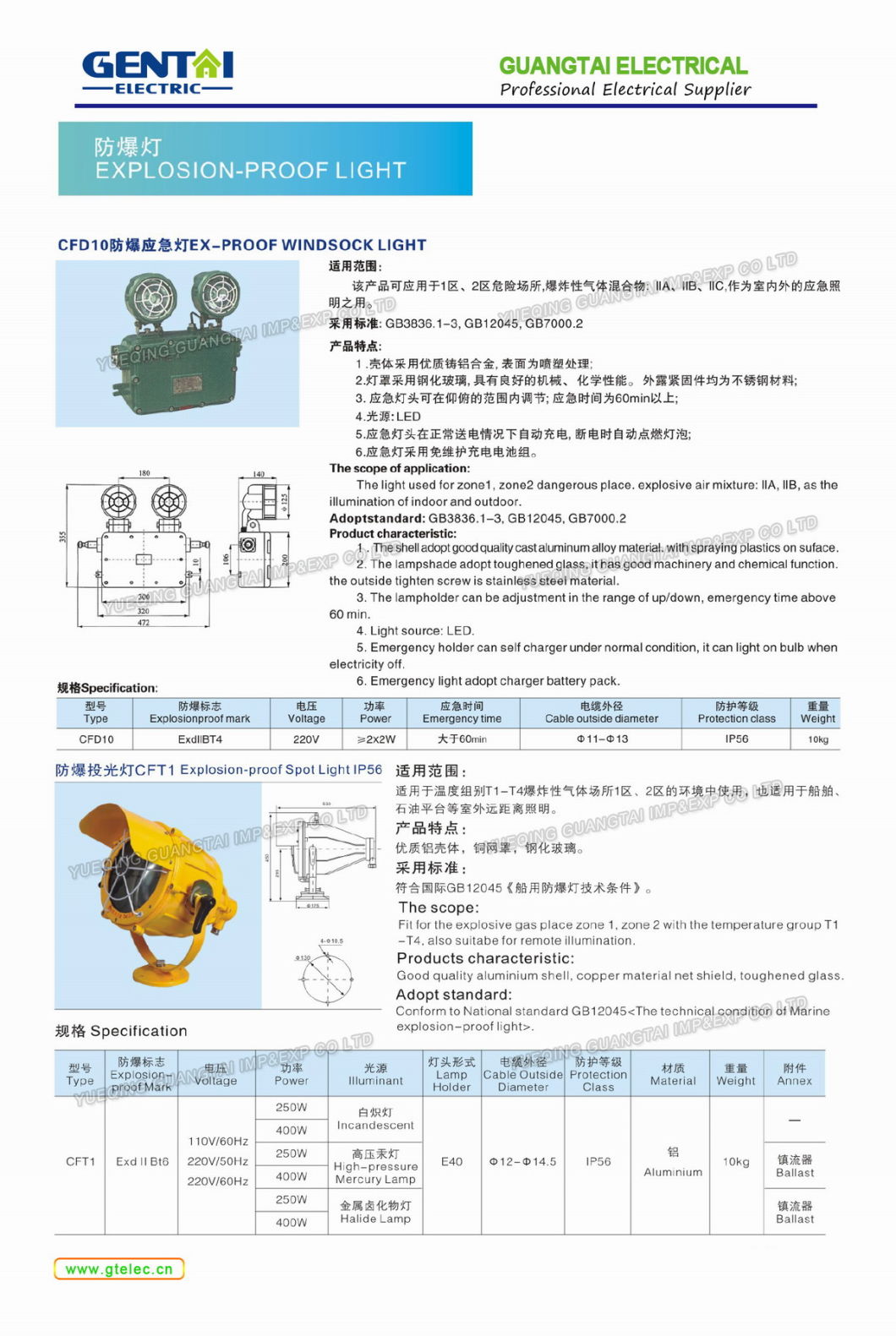 Cfd1 220V 60W Marine Explosion Proof Lamp, Explosion-Proof Light