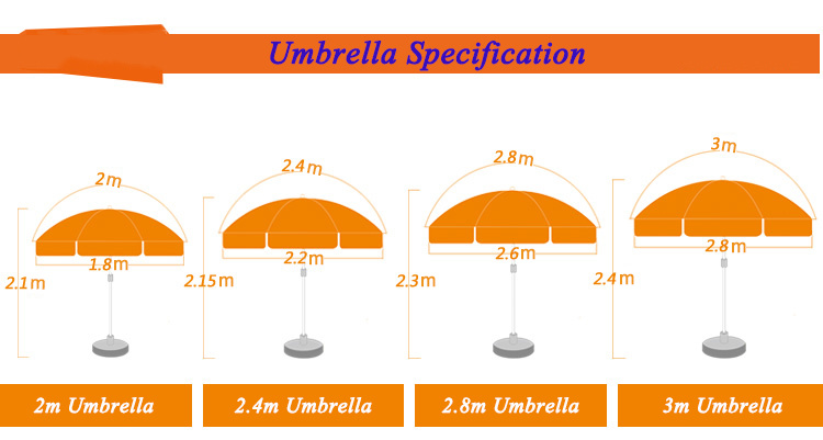 Custom Design Water Proof UV Protection High Quality Beach Umbrella