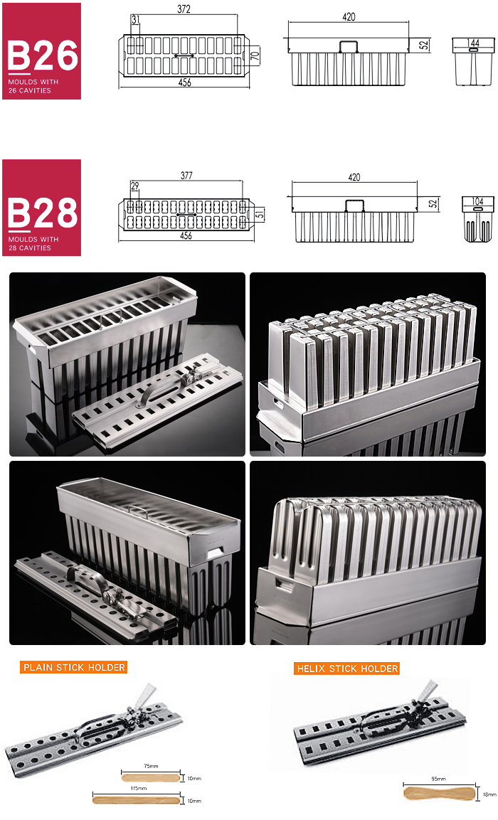 with Temperature Display 2 Molds 224 Pops Hour Ice Lolly Making Machine