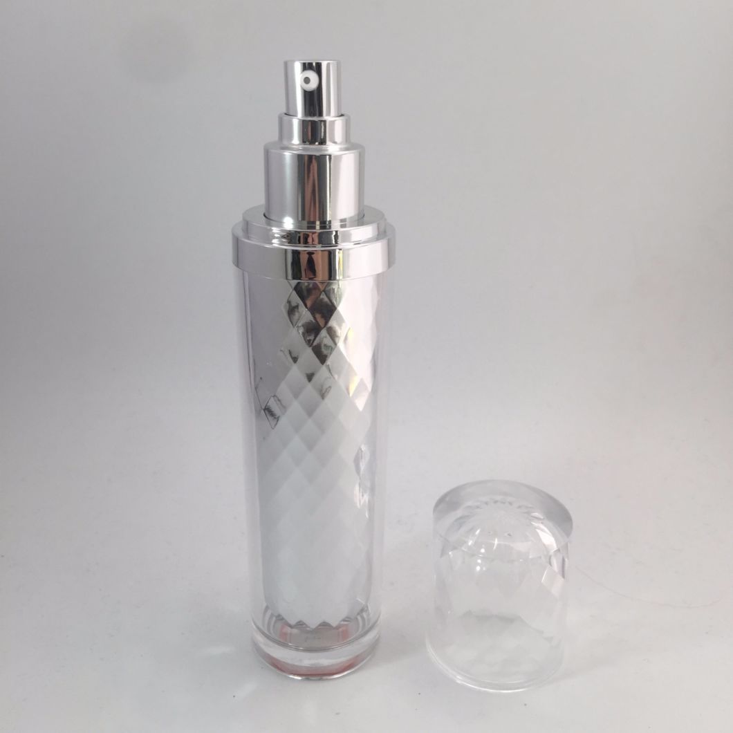 Luxury Acrylic Round Diamond Shape Lotion Bottles for Cosmetic Packaging