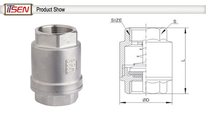 1000wog 2PC Spring Female Screwed/Threaded End Check Valve