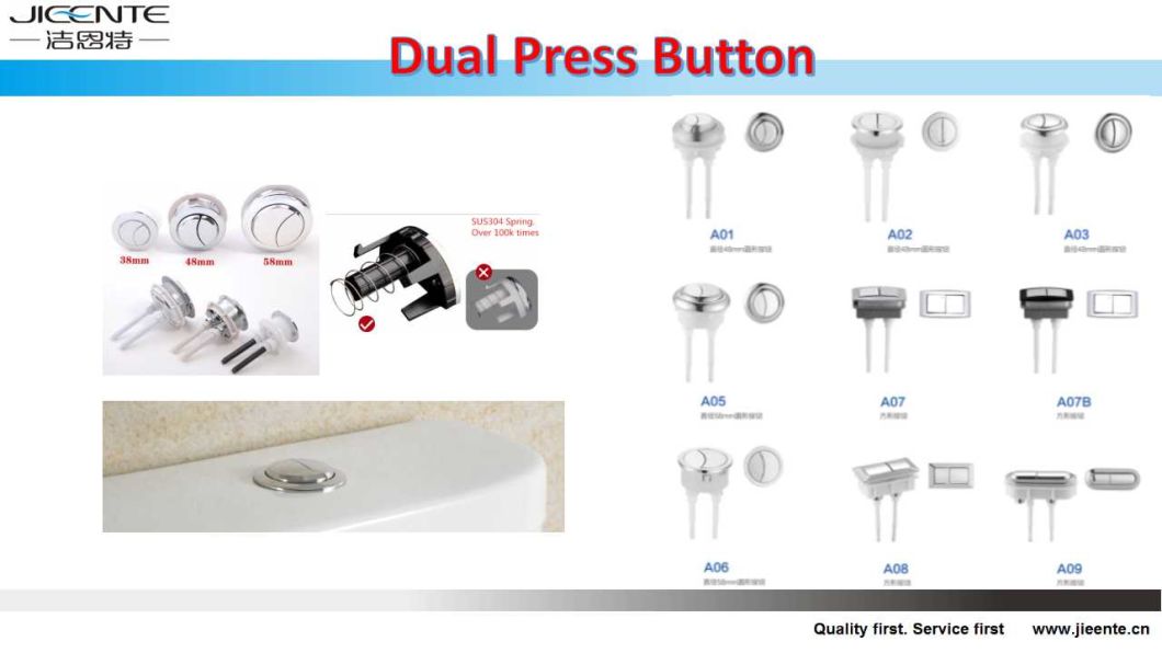 A05 Round Push Buttons Toilet Tank Fittings Double-Control