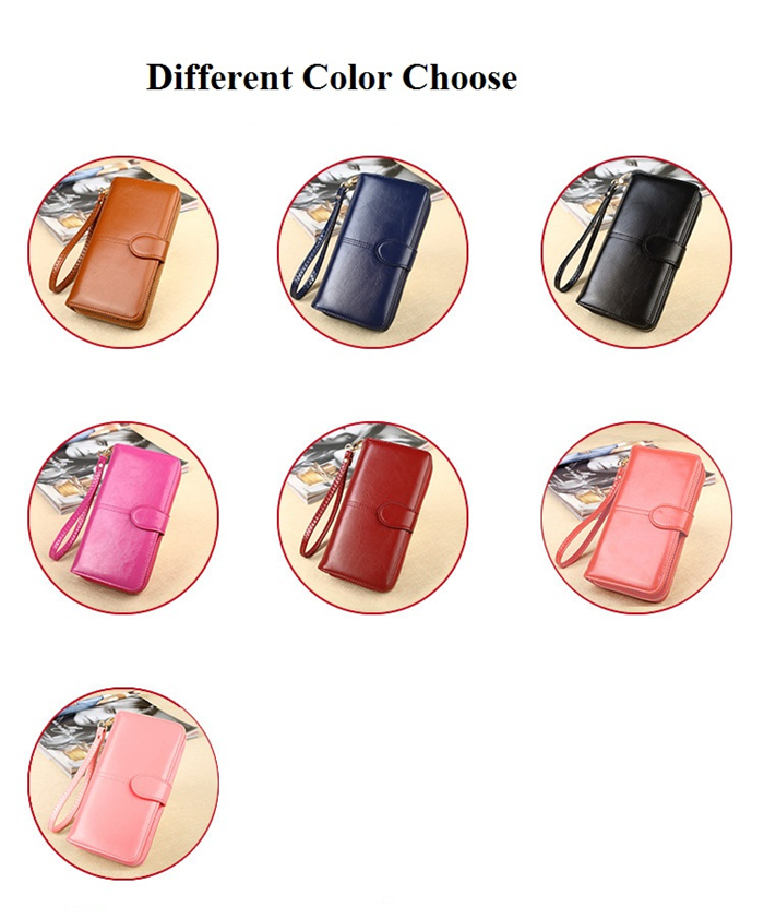 Fashion Travel PU Leather Woman Purse Wallet, 12 Card Slots Holder One Zipper clutch Purse Wallet Wholesale