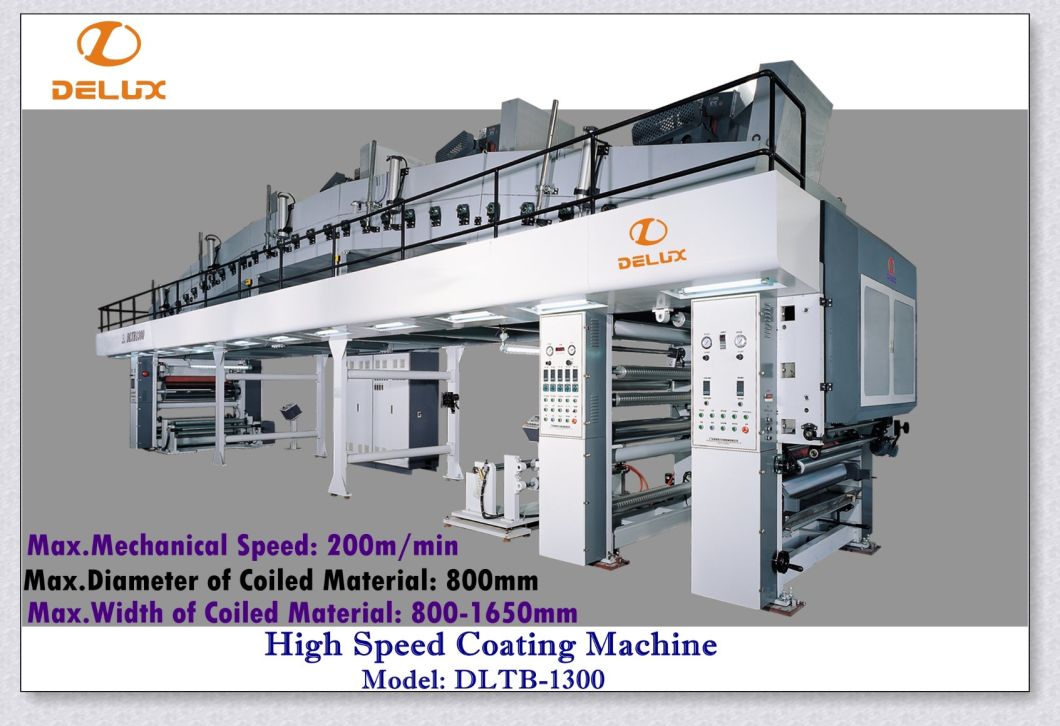 High Speed Automatic Coating Machine with Unwinder & Rewinder & Drier & Auto Correction (DLTB-1300)