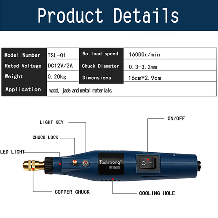 China Low Price DC 12V Portable Cordless Mini Rotary Grinder