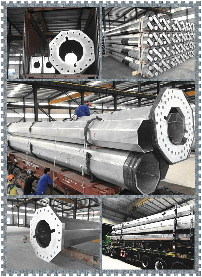 Galvanizaed Octagonal Transmission Line Steel Pole